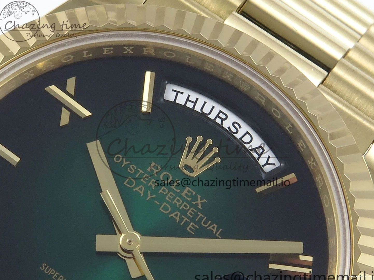 Best AAA Replica Sites Green Weight) 803 1:1 on Edition Effortless Bracelet 228238 (Gain Ombre Date President Noob Day 40 YG A2836 Roman Dial Best 1226